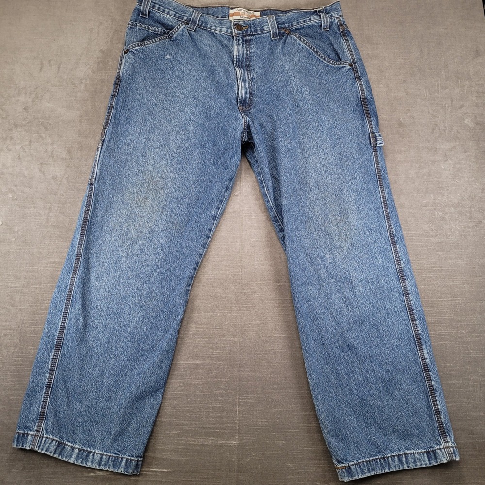 Signature Levi Authentics Y2K Mens Carpenter Jeans Blue Actual Sz 38x30 Denim